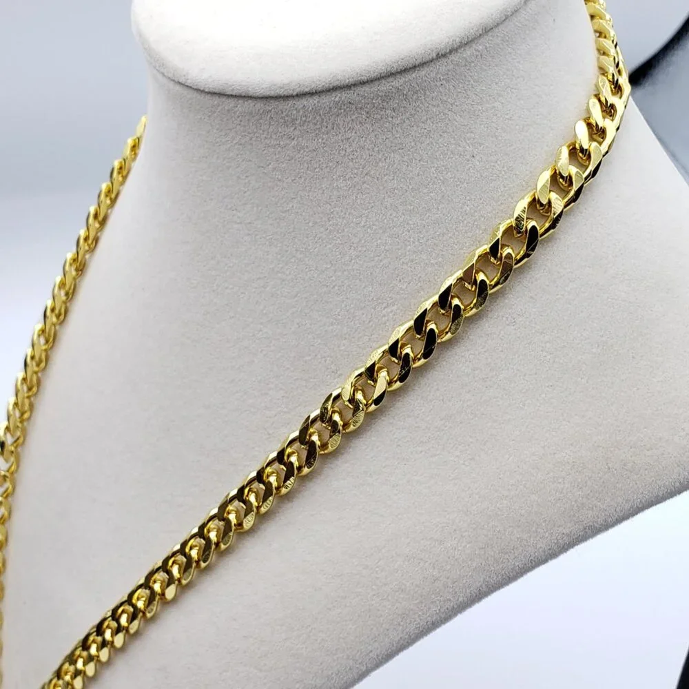 Stainless Steel Gold-Plated Necklace with Authentic Louis Vuitton Padlock